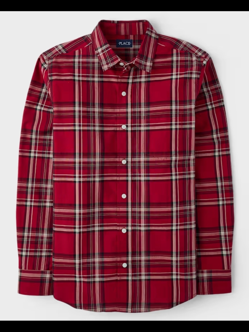 Place Red Plaid Poplin Button-Down Shirt